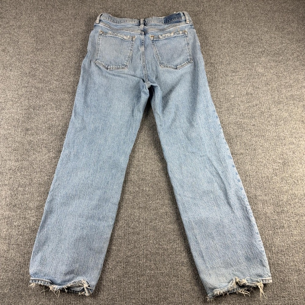 Abercrombie & Fitch 90s Relaxed Jeans Womens 12 Light Wash High Rise Straight - Picture 9 of 10